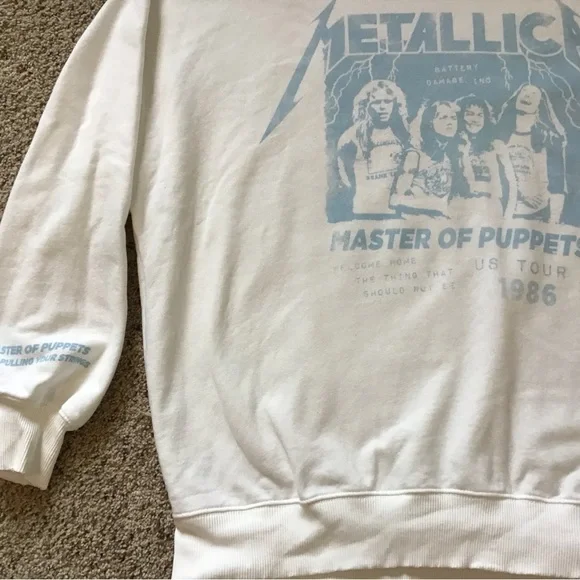 American Eagle White and Blue Graphic Sweatshirt - Picture 2 of 3